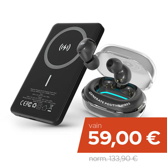 Joy Koru Musta huippukuuloke + TinyPower vara-akku - SALAINEN ALE