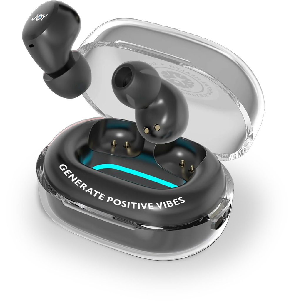 Joy Koru Musta huippukuuloke + TinyPower vara-akku